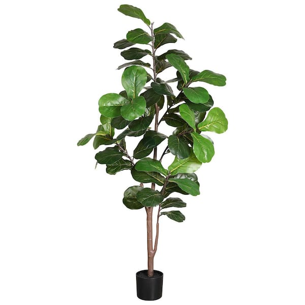 Afoxsos 2.9ft Artificial Fiddle Leaf Fig Tree Indoor Outdoor Faux Ficus  Lyrata Plant in Pot for Home Office Decor 1pcs HDSA10-3IN291