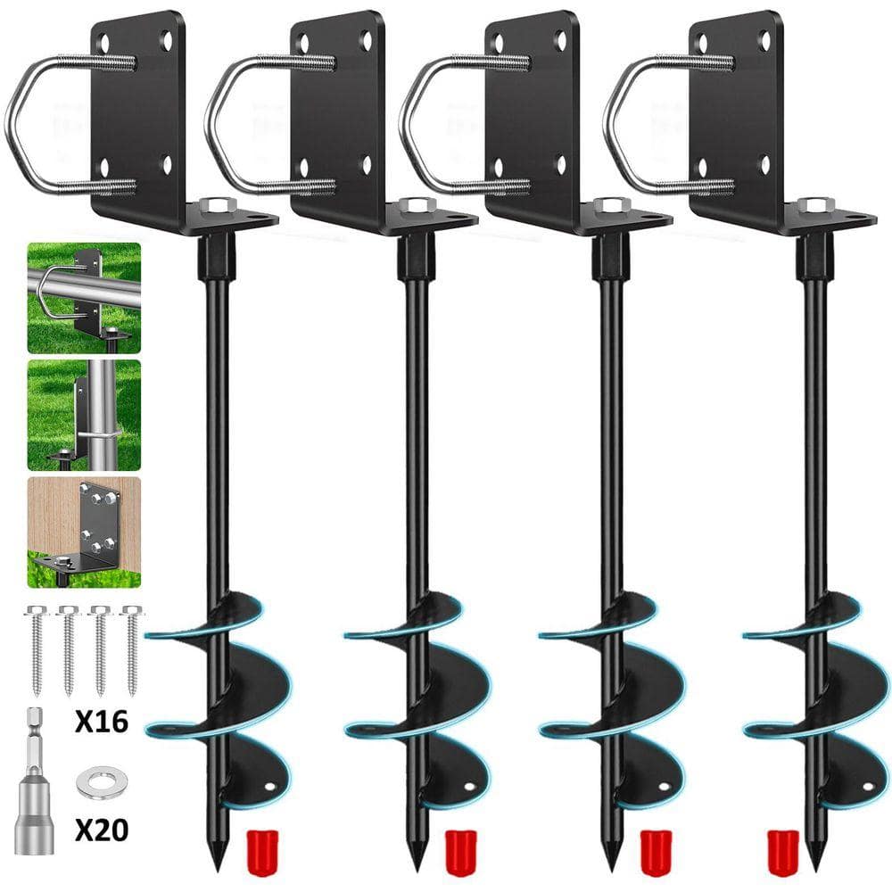 MOEPISY 17 in. Heavy-Duty Ground Anchor, 4 Piece Multi-Purpose
