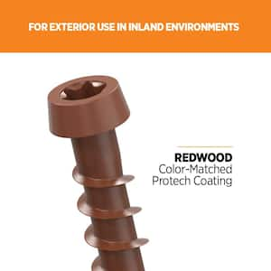 #10 2-1/2 in. Redwood Star Drive Trim-Head Composite Deck Screw (350-Count)