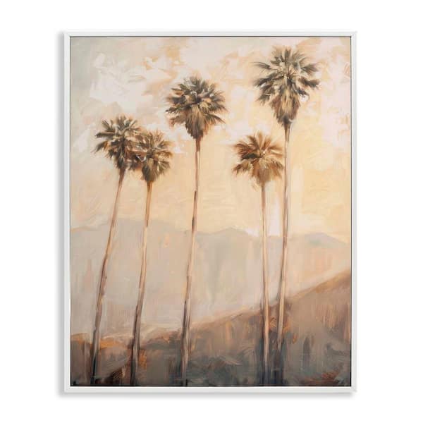 Stupell Wall Art | SoCal Sunny Palm Trees Framed Giclee / White / 11" x 14"