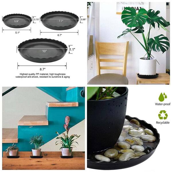 OGETFUUR 12 Pcs 6 8 10 in. Durable Plastic Plant Tray, Plant