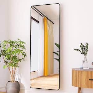 22 in. W x 65 in. H Rectangle Composite Frame Black Mirror,Hanging Standing or Leaning,Bedroom Floor Wall-Mounted Mirror