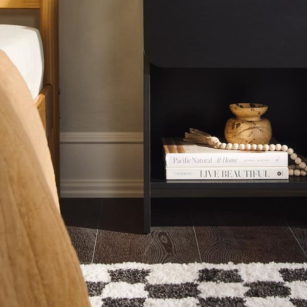 Walker Edison Furniture Company 1-Drawer Black Modern