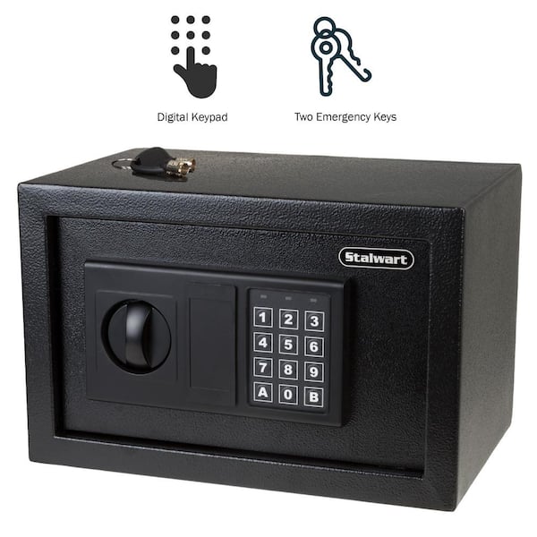 Basics Steel Home Security Safe with Programmable Electronic Keypad  Lock, Secure Documents, Jewelry, Valuables, 34 L, Black, 33 cm W x 33 cm D  x 36 cm H : : DIY & Tools