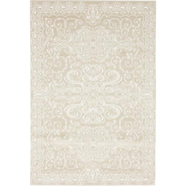 Unique Loom Rushmore Adams Snow White 4' 0 x 6' 0 Area Rug