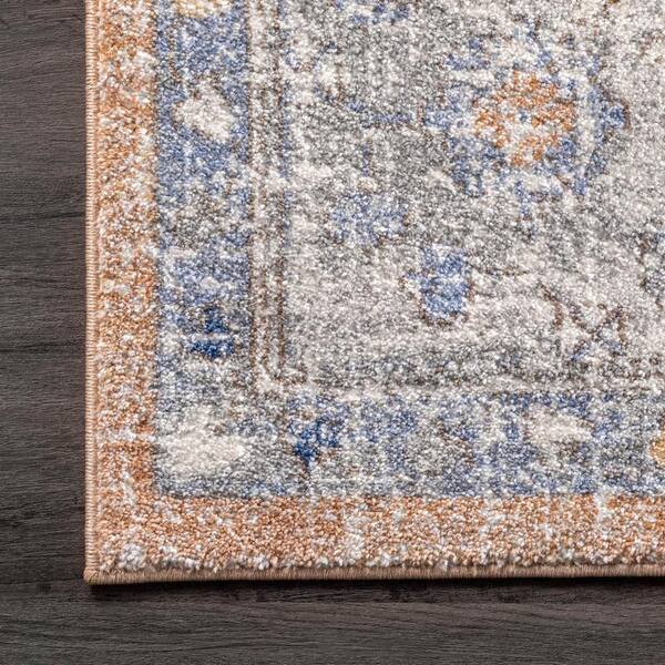 Touch of Class Elegant Corner Floral II Rug Runner, 2'3 x 11', Peach