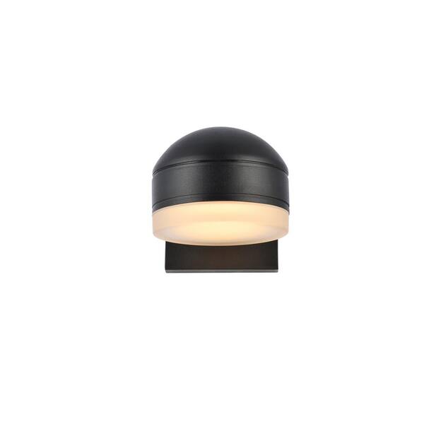 Unbranded Timeless Home 1-Light Round Black LED Outdoor Wall Sconce