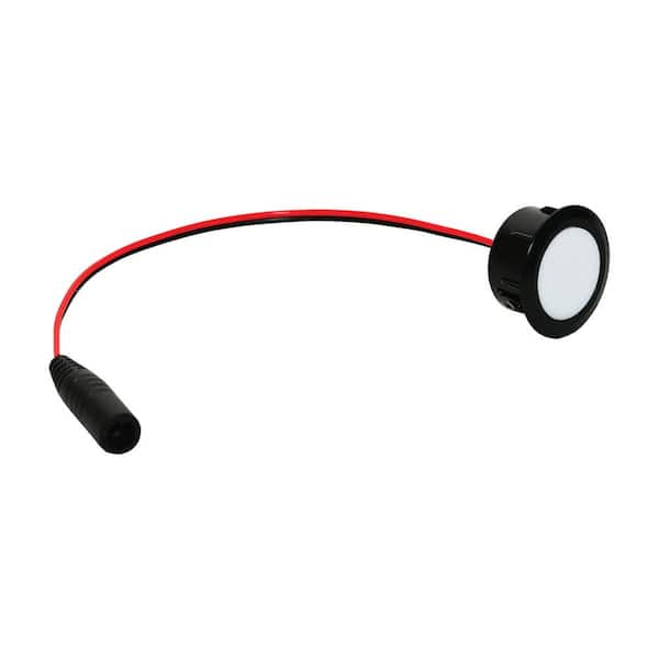 Flush Deck Light with Trim Ring in Serene Black (2-Pack)