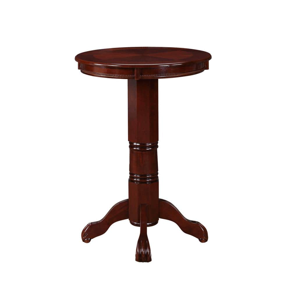 Elegant Round English Tudor Wood Pub Table, 42-Inch