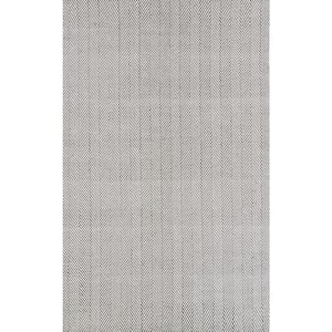 Kimberely Casual Striped Gray Doormat 3 ft. x 5 ft. Area Rug