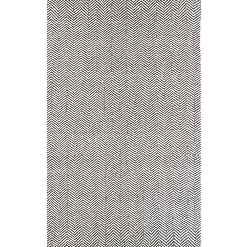 Gray Herringbone Handwoven Cotton 4' x 6' Rug