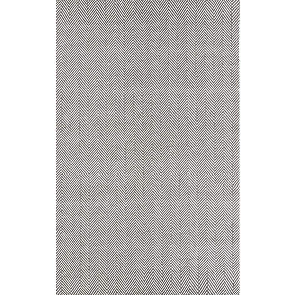 Gray and White Striped Cotton 6' x 9' Handmade Rug