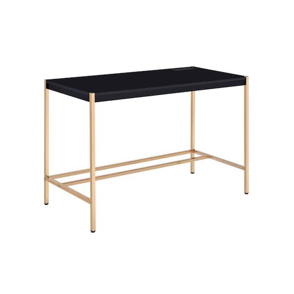 HomeRoots 42 in. Rectangular Black Manufactured Wood Writing Desk