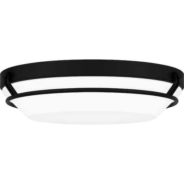 Quoizel Dunbar 16 in. Matte Black Integrated LED Flush Mount