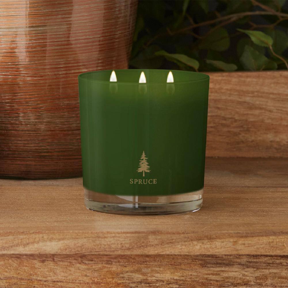 Root Candles 3-Wick Beige Spruce Scented Jar Candle 9807428 - The Home ...