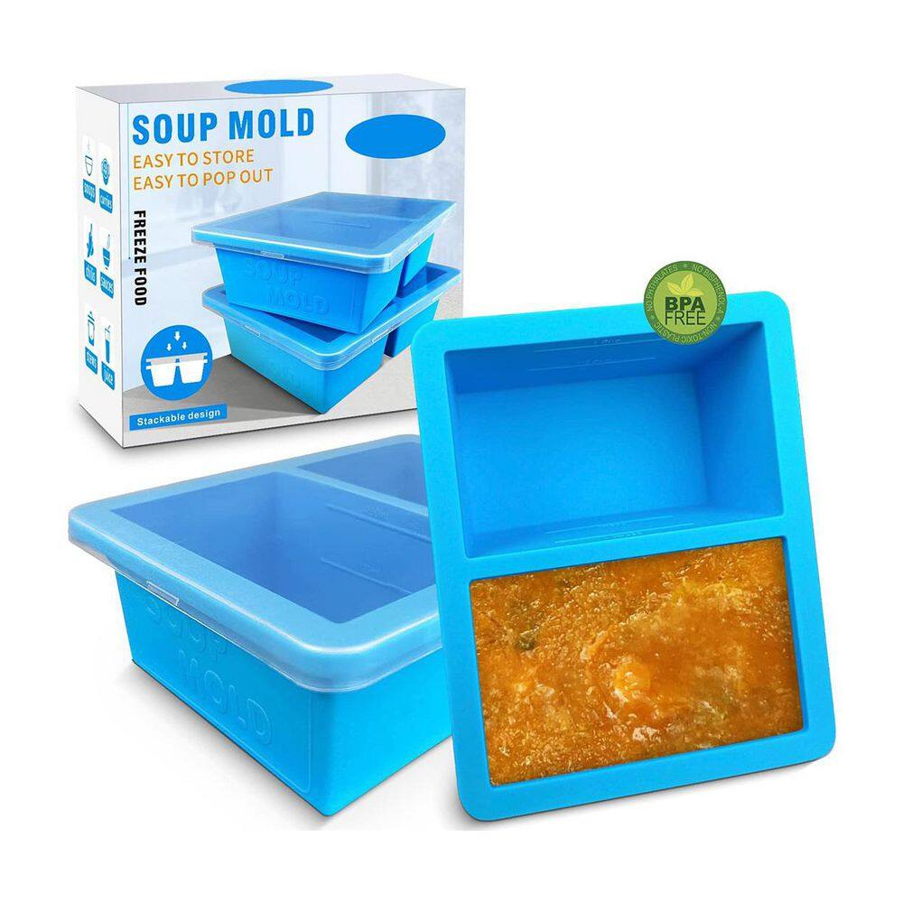 LAIFUCAM Extra-Large Silicone Freezing Tray Portion Cup Lid Gray ...