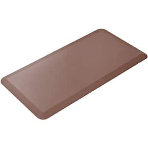 Anti-Fatigue Brown 39 in. x 20 in. Faux Leather Comfort Kitchen Mat