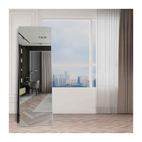 HUOVTR TA 65 in. x 22 in. Modern Rectangle Metal Framed Silver Full-Length Standing Mirror
