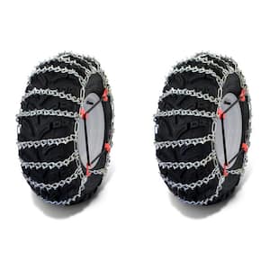 21x9x10, 22x8x10, 22x9x8, 23x7x10, 22x10x8 in. 2-link ATV Tire chains with Tensioners, Zinc Plated Chains, Set of 2