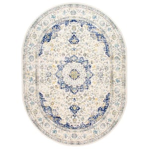 Verona Vintage Persian Blue Doormat 3 ft. x 5 ft. Oval Rug