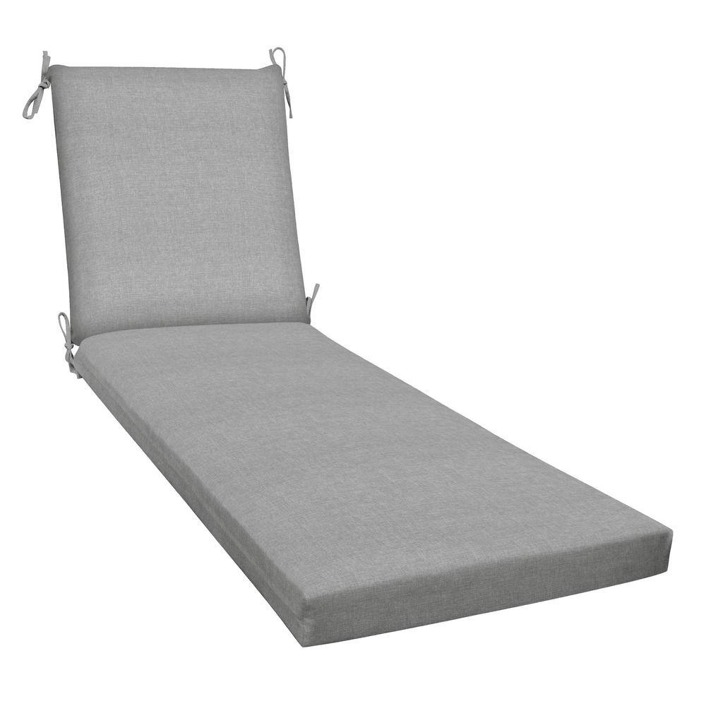 Outdoor Chaise Lounge Chair Cushion Textured Solid Platinum Grey 21403S