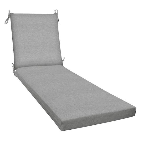 Outdoor Chaise Lounge Chair Cushion Textured Solid Platinum Grey 21403S101A137 The Home Depot