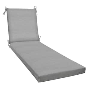 Outdoor Chaise Lounge Chair Cushion Textured Solid Platinum Grey