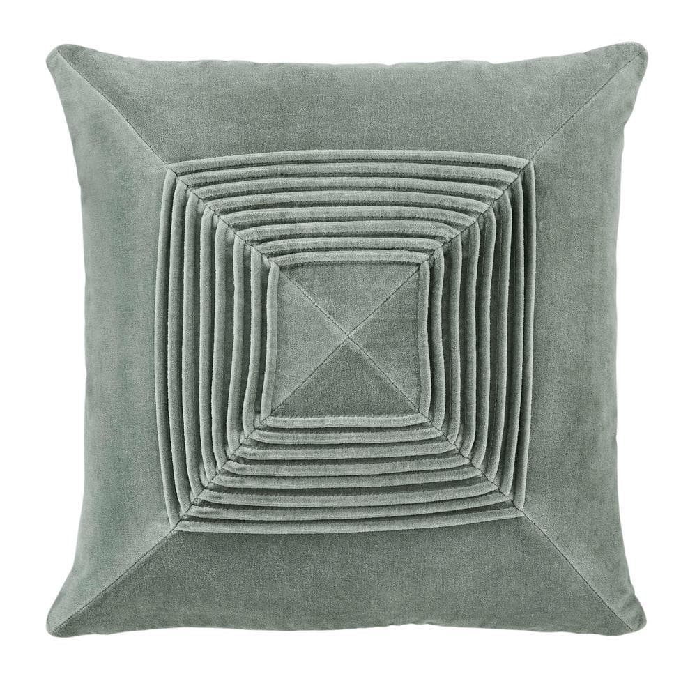 Designart 'Fractal Golden Blue Structure' Contemporary Throw Pillow - Square - 18 in. x 18 in. - Medium