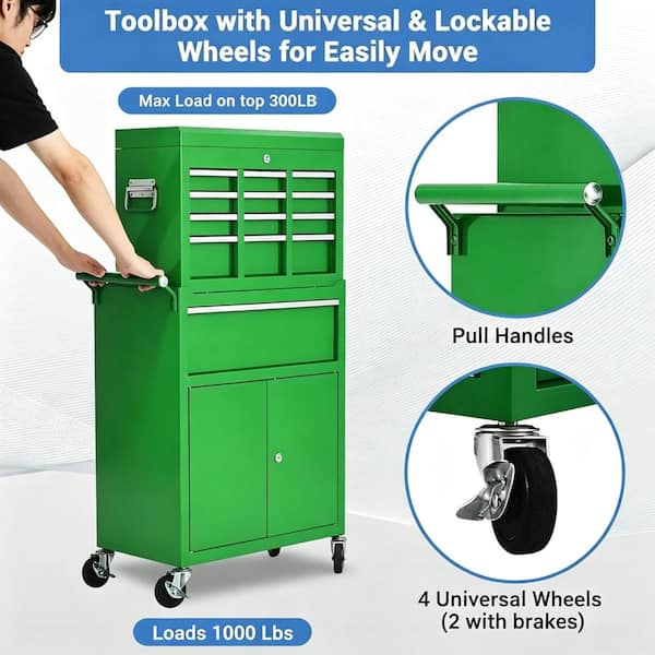 Sunvasagoo Heavy-duty 20 in. 5 Drawers Detachable Metal Tool Box