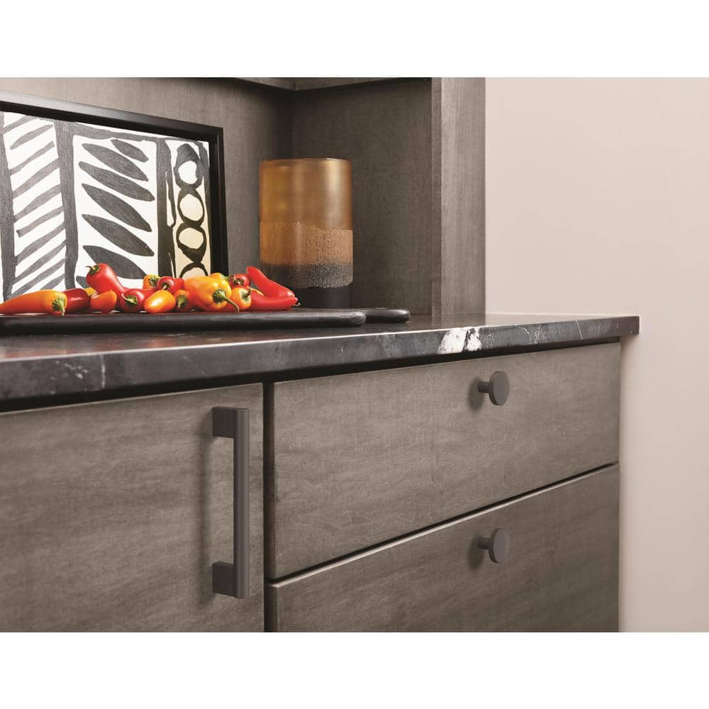 Matte Black Steel Modern Bar Pull with Mounting Hardware