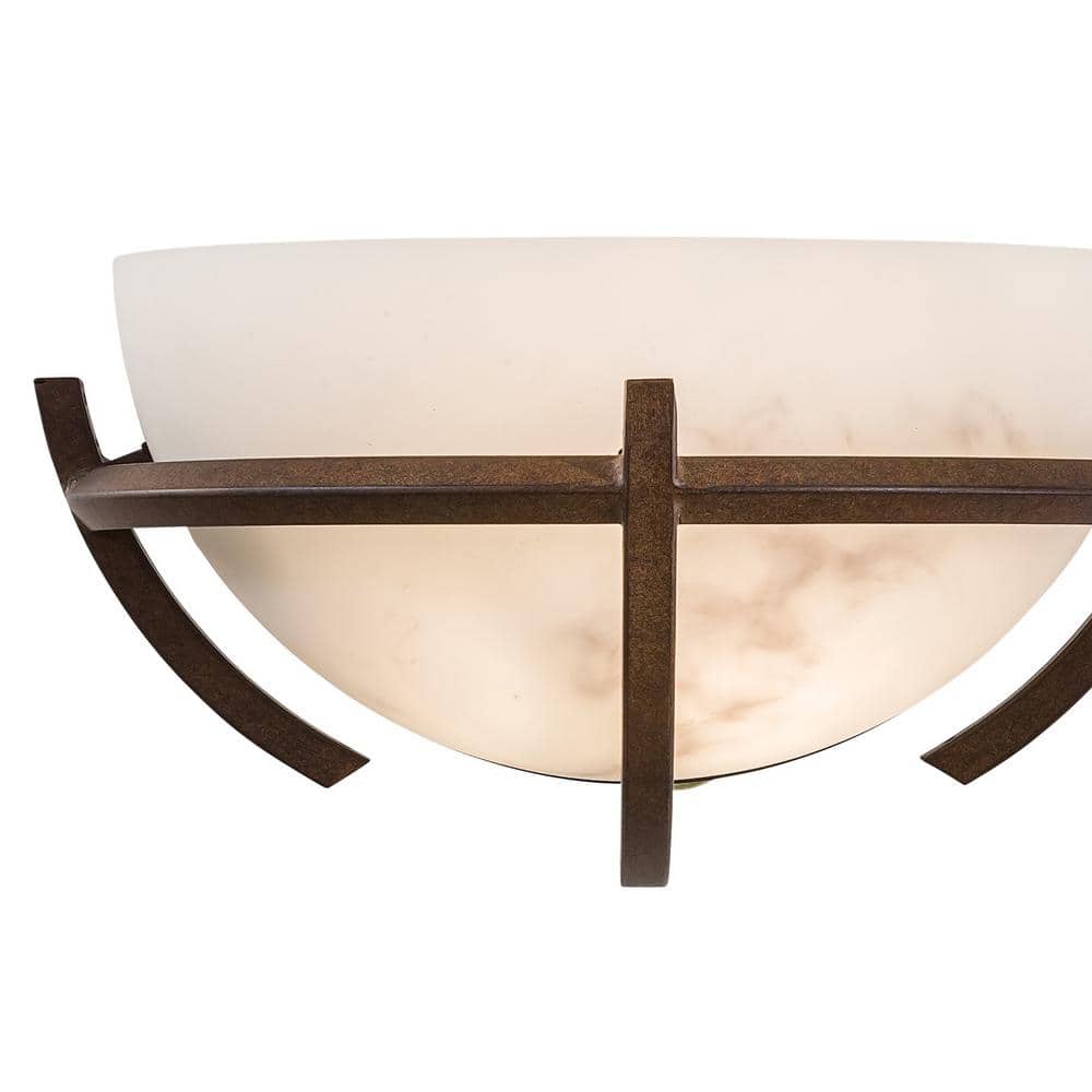 Nutmeg Bronze 6.5" Dimmable Wall Sconce with Alabaster Glass