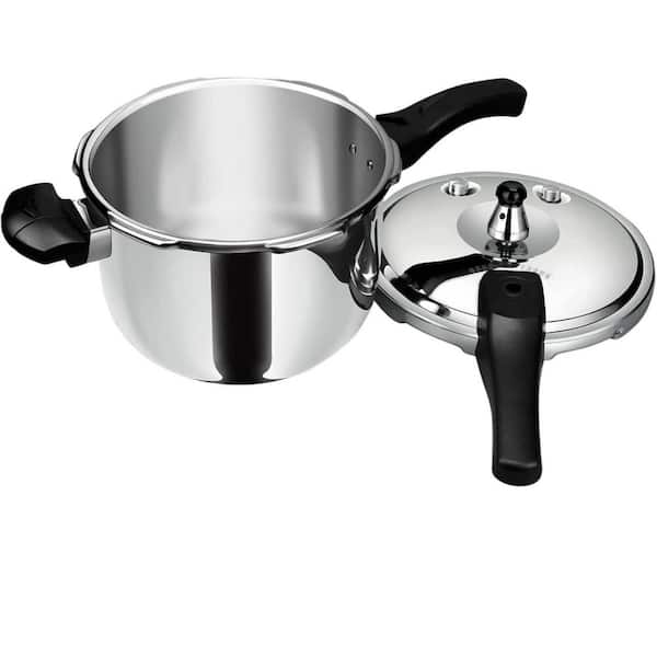 4 qt. Stainless Steel Pressure Cooker, Induction Compatible, Thickened Body, Spring Valve Safeguard Devices
