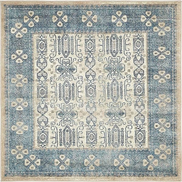 Unique Loom Salzburg Aigen Beige 4' 0 x 4' 0 Square Rug