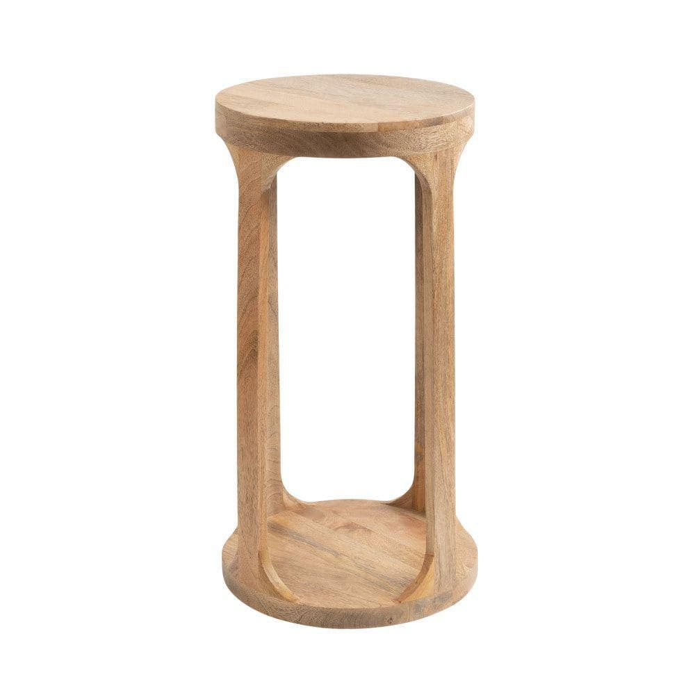 Dahl 12.00 in. Natural Round Solid Wood End Table - thumbnail 3