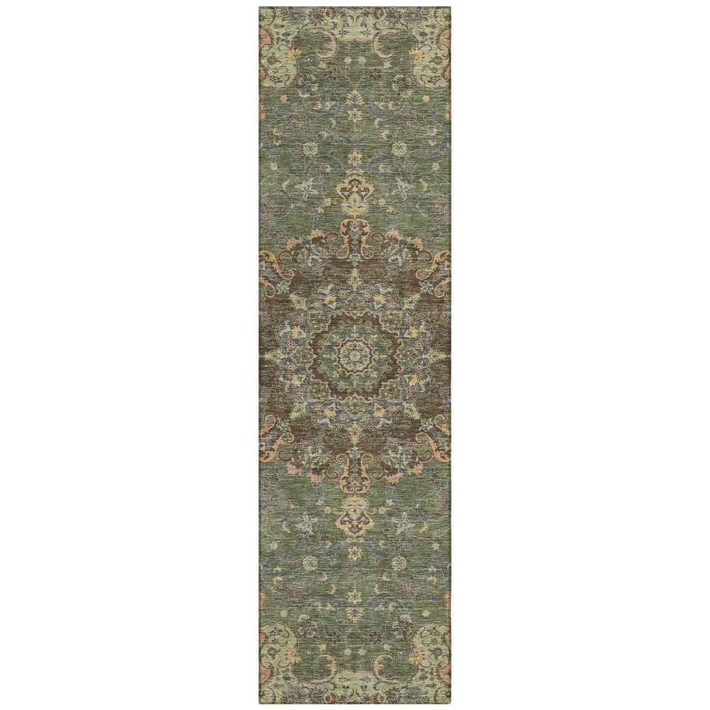 Chantille Machine Washable Indoor/Outdoor Abstract ACN2489 Olive 2 ft. x 7 ft. Area Rug price history on PriceWatchPro