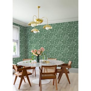 Idalia Green Floral Flamingo Wallpaper