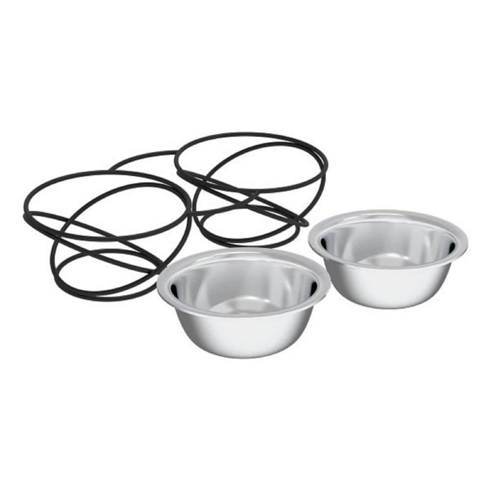 Stainless Steel Elevated Pet Bowls with Black Metal Stand
