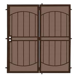 72 in. x 80 in. Arcada Copper Projection Mount Outswing Steel Patio Security Door with Expanded Metal Screen