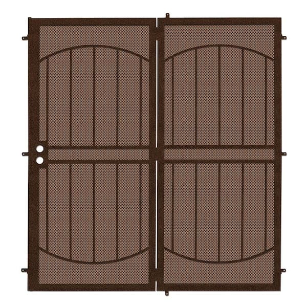 Unique Home Designs 72 in. x 80 in. Arcada Copper Projection Mount Outswing Steel Patio Security Door with Expanded Metal Screen