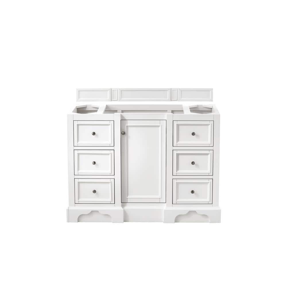 Bright White 48" Poplar and MDF Single Vanity Base