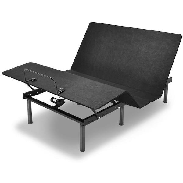 Costway Black Queen Adjustable Bed Base Head and Foot Remote Control Steel Frame USB
