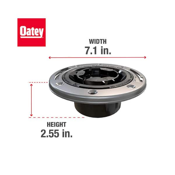 Fast Set 3 in. Outside Fit 4 in. Inside Fit ABS Hub Toilet Flange with Test Cap and Stainless Steel Ring