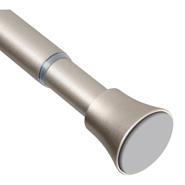 Adjustable Silver Tension Shower Curtain Rod 17.10 in. L x 2 in. W Spring Mechanism No Drilling Non Slip Design Bathroom