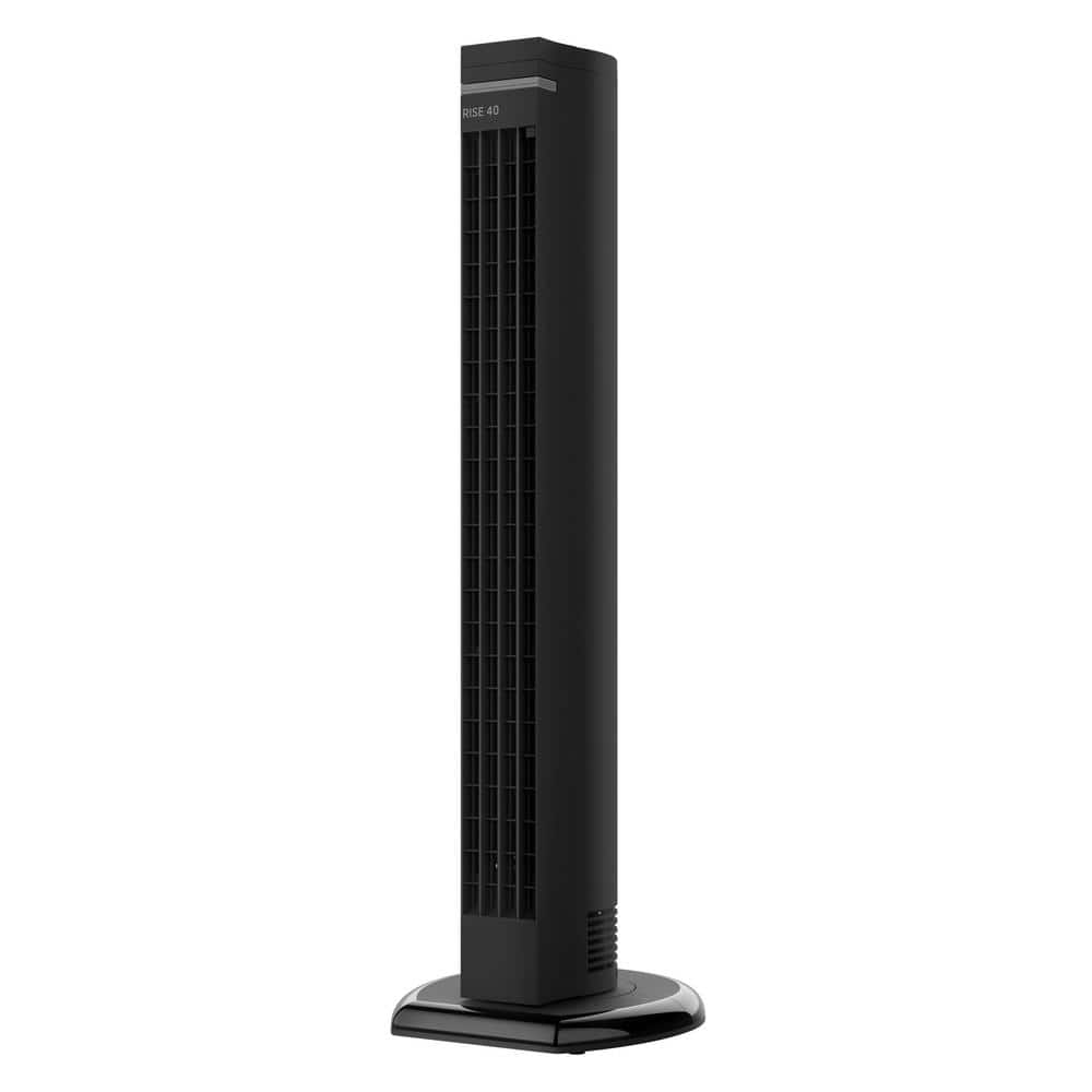 SHARPER IMAGE RISE 40 in. 39 in. Tall Tower Fan in. Black