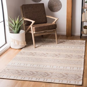 Augustine Taupe/Cream 8 ft. x 10 ft. Striped Tribal Area Rug