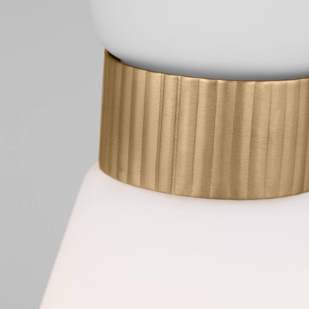 Satin Brass Mini Pendant with Etched Glass Shade