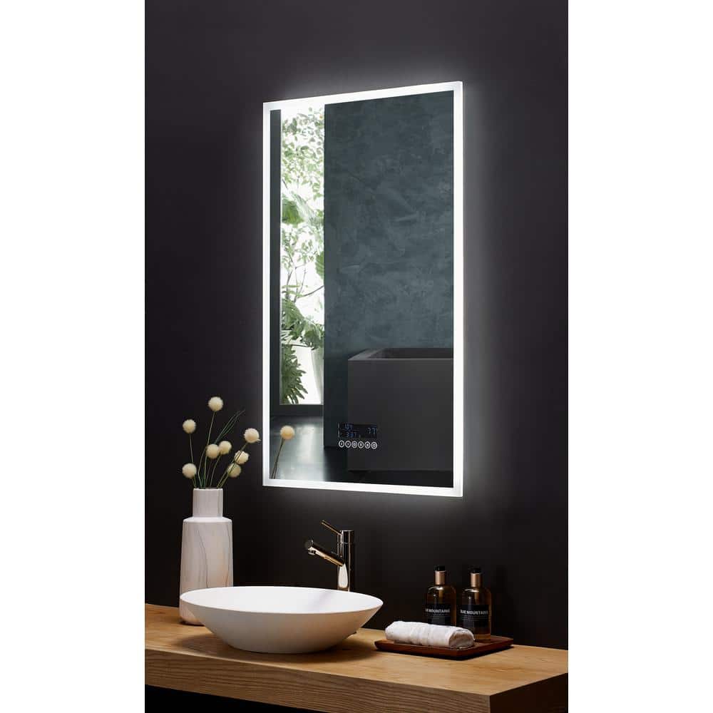 Rectangular Frameless LED Bathroom Vanity Mirror with Bluetooth