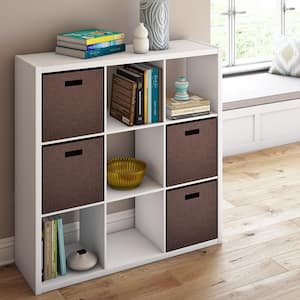 43.98 in. H x 43.82 in. W x 13.50 in. D White Wood Large 9- Cube Organizer