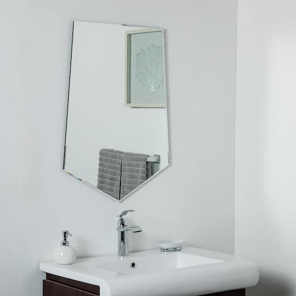 Decor Wonderland 31.5 in. x 23.6 in. Novelty Penta Frameless Bathroom and Wall Mirror with Beveled Edge