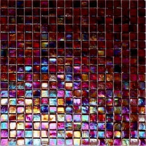 Skosh Glossy Merlot Red 11.6 in. x 11.6 in. Glass Mosaic Wall and Floor Tile (18.69 sq. ft./case) (20-pack)